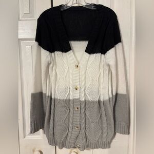 Black, White, and Gray Women's Sweater